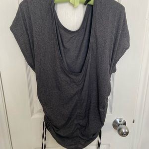 Lululemon Scoop Neck Tee with Open Back and Adjustable Ruching